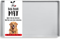 DogBuddy Dog Food Mat, Waterproof Silicone Pet Bowl Mats with Raised Edge – Essentials for Dogs - 28"L x 18"W / Mist