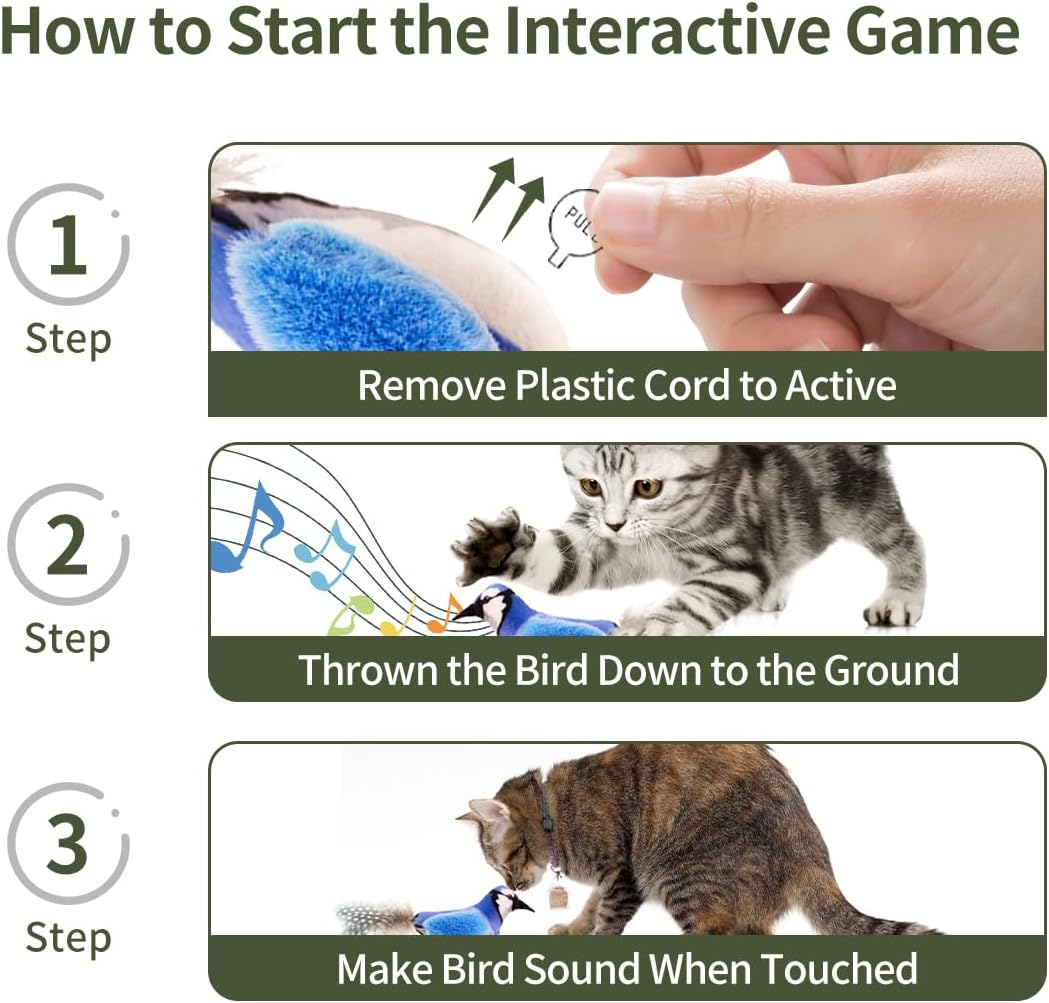Interactive Cat Toys for Indoor Cats, Catnip and Feather - 2 Pack bird - image 3