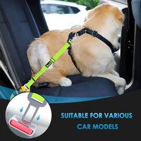 SlowTon Dog Seat Belt for Car - L.Lime Green / Medium/Large (Headrest + Clip) - image 3