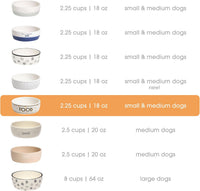 Pearhead Ceramic Dog Bowl, Woof Speckled Pet Food & Water Dish - Bistro Tile Bowl / Small - image 3