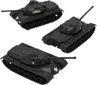TimMee Toy Tanks for Plastic Army Men, OD Green WW2 3pc - Black