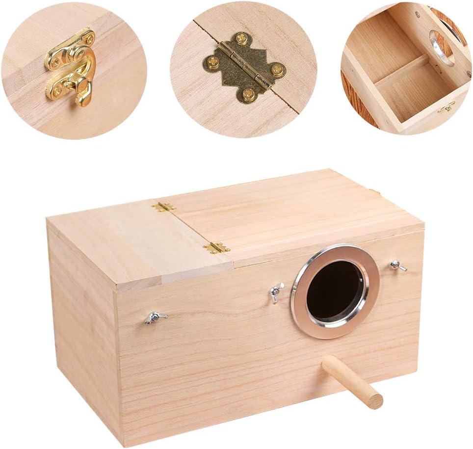 YJJKJ Wood Parakeet Nest Box with Natural Nesting Pads - Extra Large - image 2