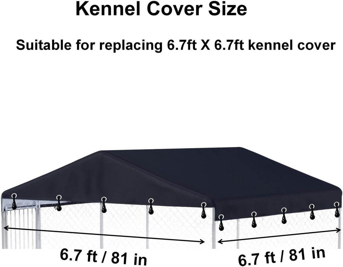 Outdoor Dog Kennel Cover 10'W x 10'L Replacement Covers - Black / 6.7'W x 6.7'L x 1.5'H - image 2