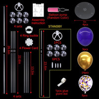 TONIFUL 4 Set Black Gold Balloon Stand Balloon Centerpieces for Table – Fun for Kids & Family - Purple Gold / 4 Set Balloon Stand - image 2