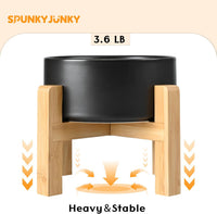 SPUNKYJUNKY Ceramic Elevated Dog Bowls 2 Pack - Large - 7.6 CUPS*2 / Black - image 4