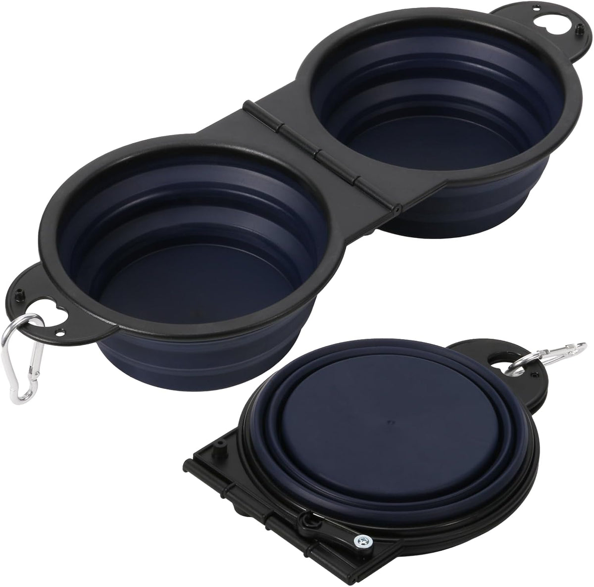 Collapsible Dog Bowls, Small Portable Travel Dog Bowls – Essentials for Dogs - Dark Blue