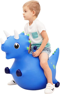 ZOOJOY Inflatable Horse Hopping Toy - Blue Dinosaur