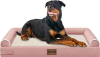Orthopedic Dog Bed for Large Dogs - Pink / 44.0"L x 34.0"W x 6.5"Th