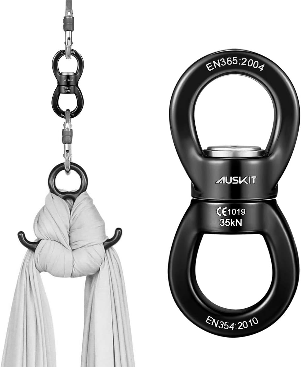 Black Swing Swivel, 30 KN Safest Rotational Device Hanging Accessory – Fun for Kids & Family - 35 KN / Black - image 4