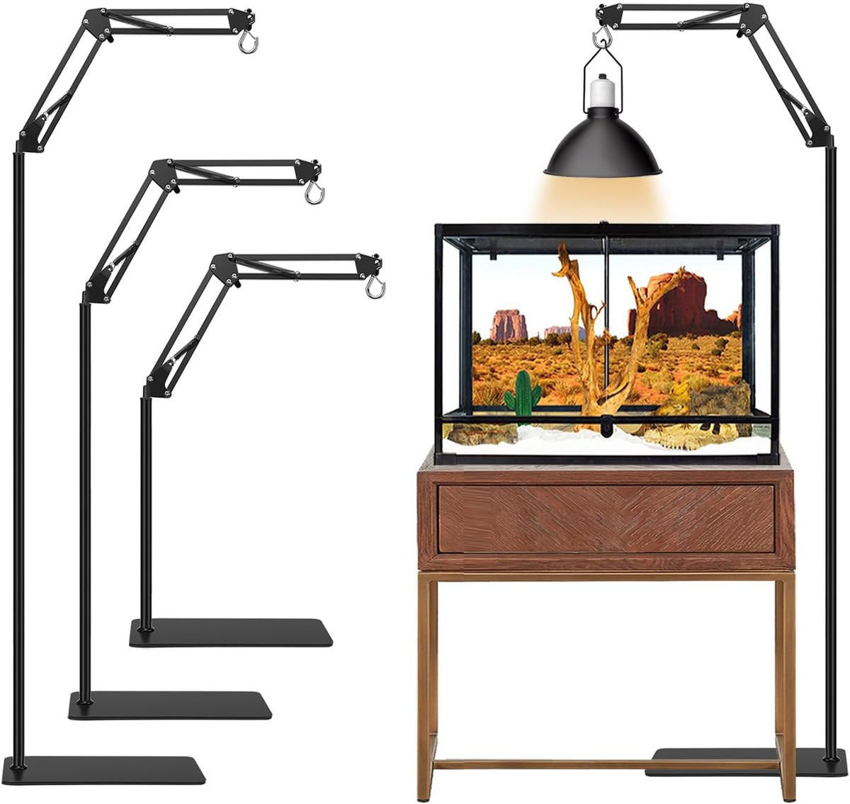 Reptile Heat Lamp Stand, Adjustable 16"- 31" H - XXL