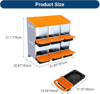 Chicken Nesting Box, 6 Hole 2 Layer Hen Nest Boxes, Roll Away Eggs Laying Boxes,Cleanable Pull Out Hen Roosting Boxes