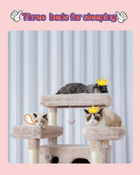 Cat Tree, 74" Tower for Large Cats, Big Condo & Hammock GCT030G – Essentials for Cats - 74 inch / Muchroom - image 4