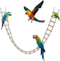 Bird Ladder Bridge, Wooden Pet Hamster Climbing & Swing Toys - 24 Steps - 53 × 3.14 Inch