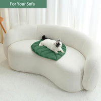 Letalong 30 X 20 Inch Leaf Shaped Cotton Cat Bed Pad - Green-02 - image 3