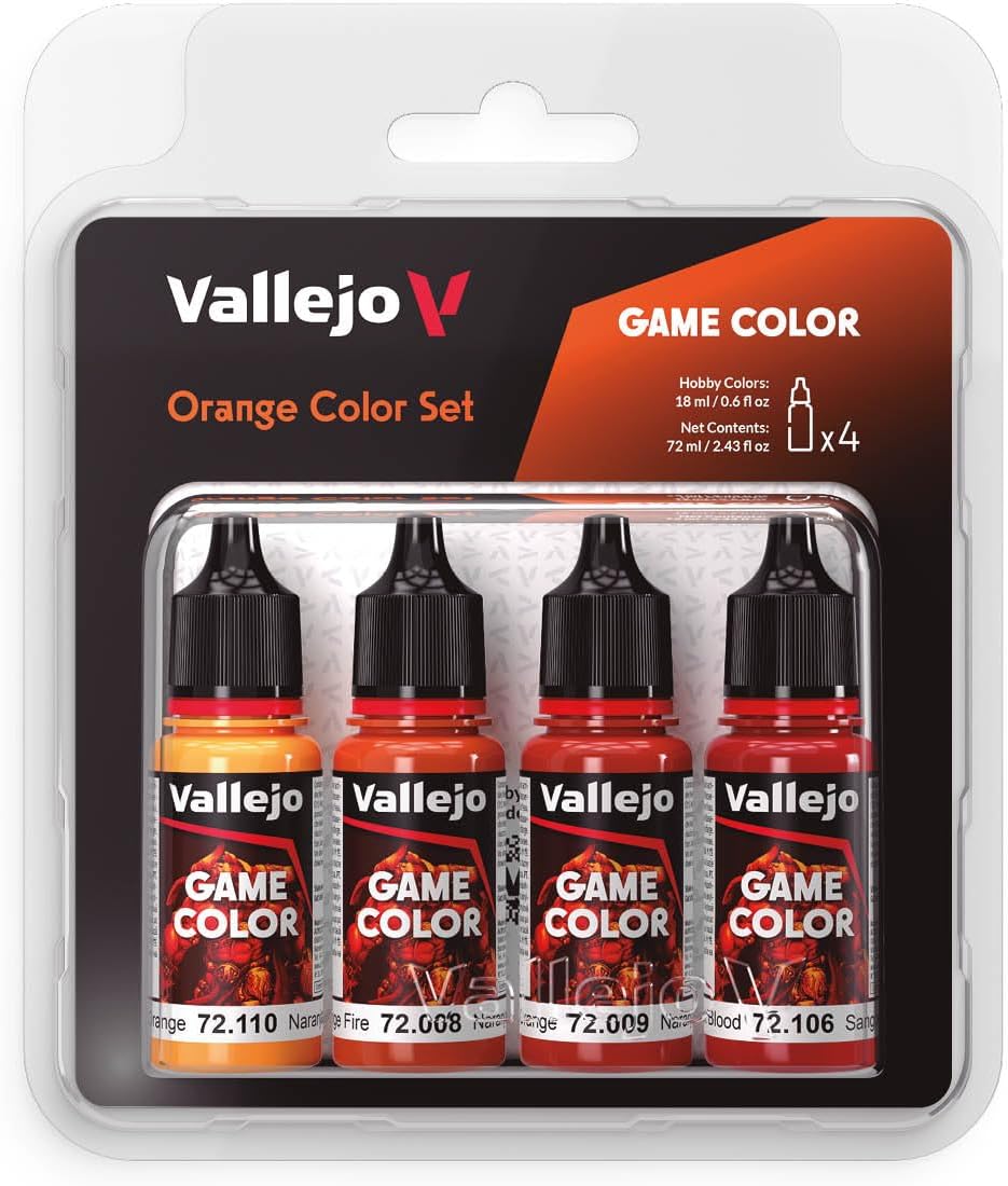 Vallejo, Game Color, 4 Bottles x 0.6 fl.oz. - Orange Color Set
