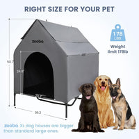 Zooba Large Dog House Outdoor - Grey / X-Large: 48 inch - image 3