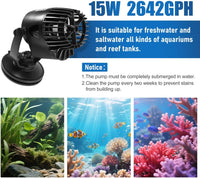 DaToo 800GPH Mini Aquarium Circulation Pump Ultra-quiet Fish Tank - 2642GPH - image 4