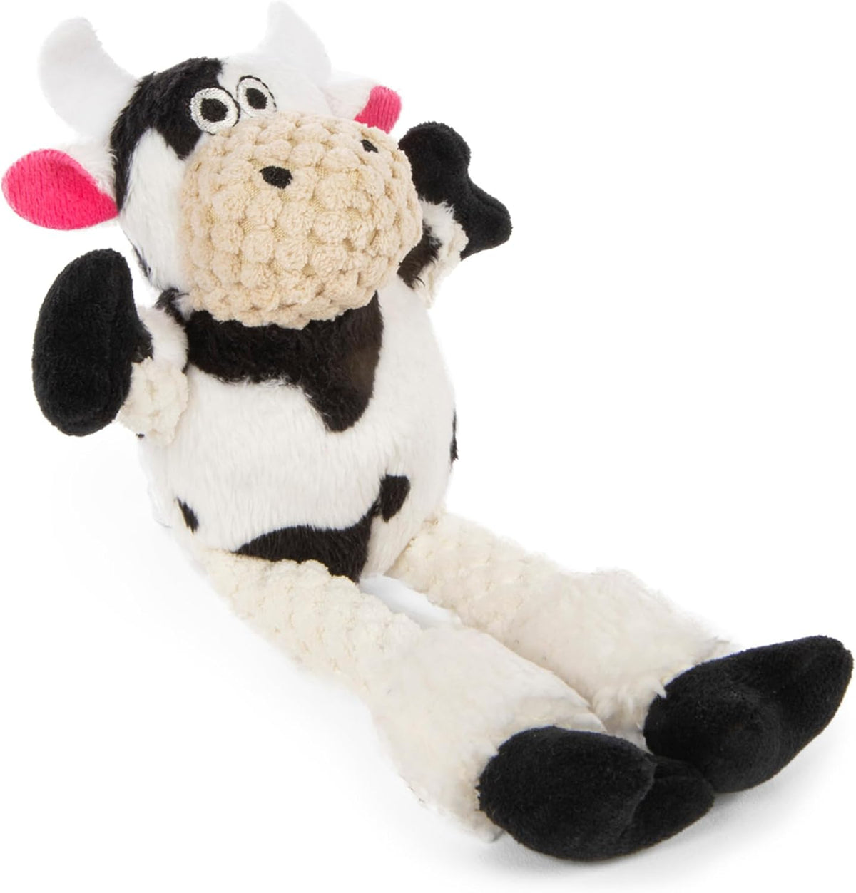 goDog Checkers Elephant Tough Plush Toy with Chew Guard Technology - Checkers - Skinny Cow (White) / Small - image 2