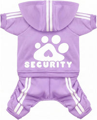 Dog Hoodie Security Clothes 4 Legs Jumpsuit Sweatshirt Hoodies Soft - Purple / Medium