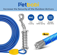 Petbobi Dog Tie Out Cable and Stake - 50 ft (120 lbs) / Blue - image 2