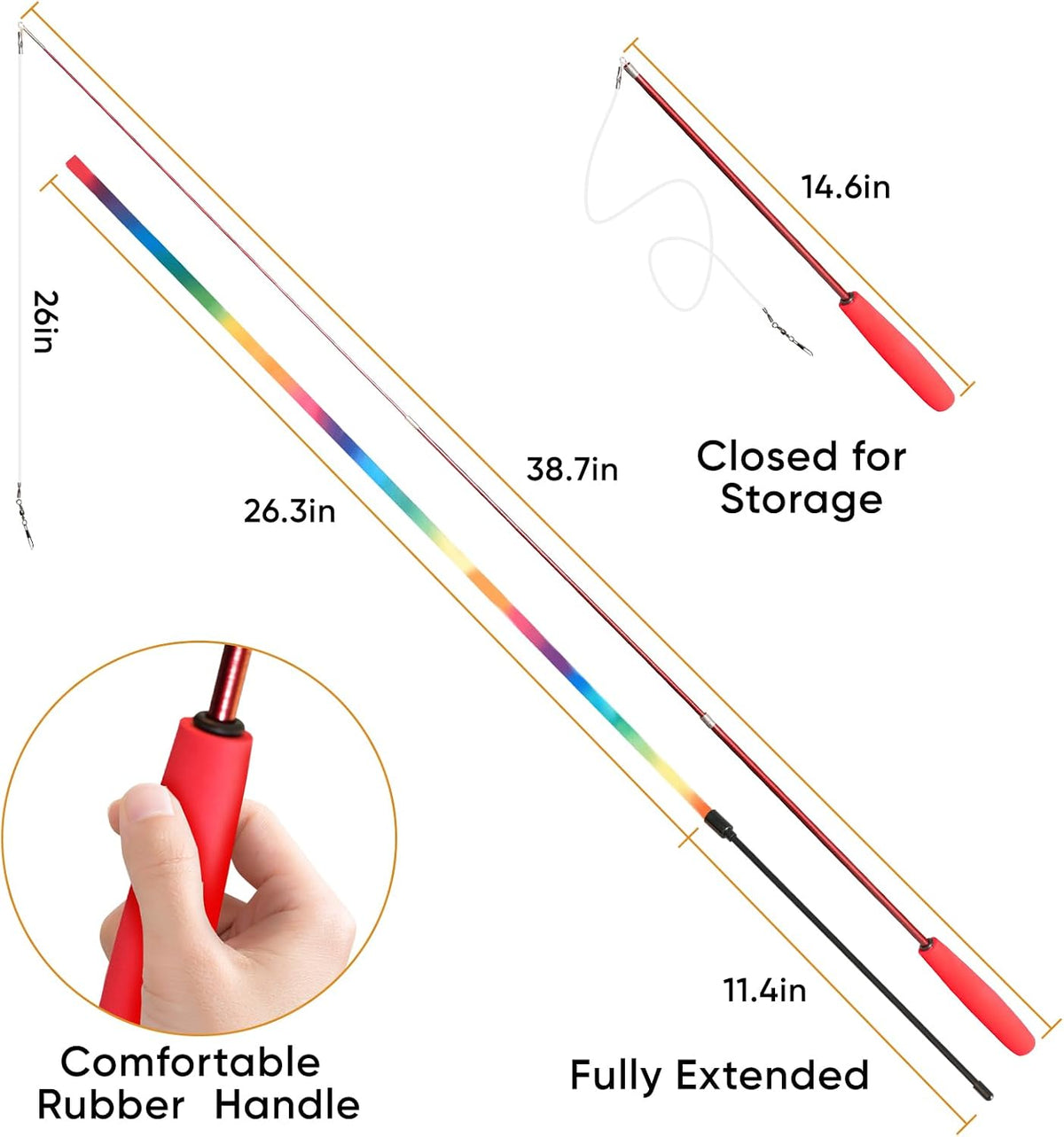 Cat Toys for Indoor Cats, 13 Packs Interactive Cat Wand Toy Set – Essentials for Cats - Multicolor / 13 Packs A - image 3