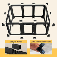 Acrylic Clear Dog Play Pen Indoor, Plastic Puppy Playpen with Door, Clear PlayPen for Dog Cat Rabbit Ferret, Easy Assemble Pen, Preferable Small Cage, 23.6" H, 10PCS, Black