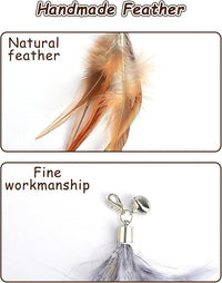 Cat Feather Toys Refills Cat Wand Replacement Feathers 6 PCS Handmade Cat Toy Feather Refills for Cat Wand Attachments Interactive Feather Cat Toy for Indoor Cats