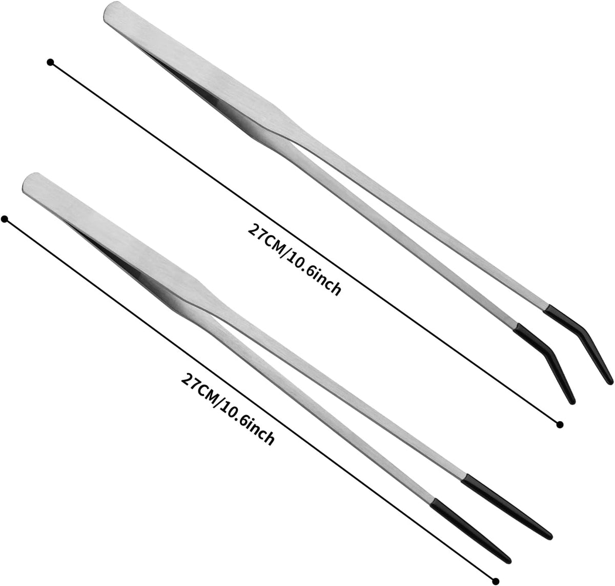Novery 2PCS 10.6" Rubber Tip Reptile Feeding Tongs - image 2