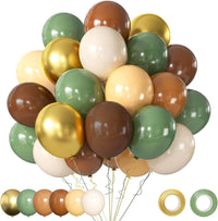 Blue Balloons Metallic Blue Balloon - Green Brown