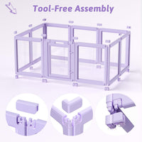 DIY Clear Acrylic Dog Playpen House - Purple / 10PCS / 23.6"H - image 3