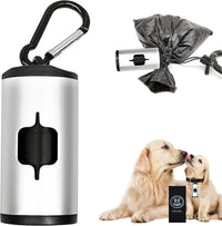 Aluminum Dog Poop Bags Holder with Carabiner Metal Pet Waste Bags - Silver / 1 Count (Pack of 1)