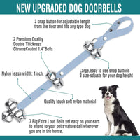 BLUETREE Dog Doorbells Premium Quality Training Potty Great Dog Bells - 09-Black+Light Blue - image 2