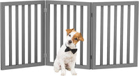 Pet Gate, 4-Panel Indoor Foldable Dog Fence for Stairs, Hallways - Gray / 3 Panel