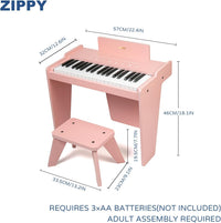 Kids Piano Keyboard, 37 Keys Digital Piano for Kids - Pink Plus - image 3