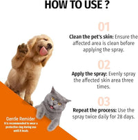Hot Spot Spray for Dogs, Itch Relief Spray & Hot Spot Treatment for Dogs, Helps Alleviate Allergies Dry Itchy Skin, Wound Care Spray for All Animals, 2.02oz