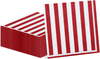 PIXHOTUL 100 pack red and white striped carnival paper napkins - view 10