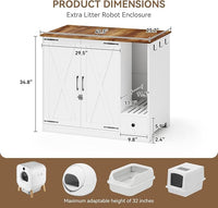YUSING Litter Robot Enclosure, Cat Litter Box Furniture Hidden, Cat Litter Box Enclosure Cabinet Large with Double Doors and Pull-Out Drawer for Litter Robot