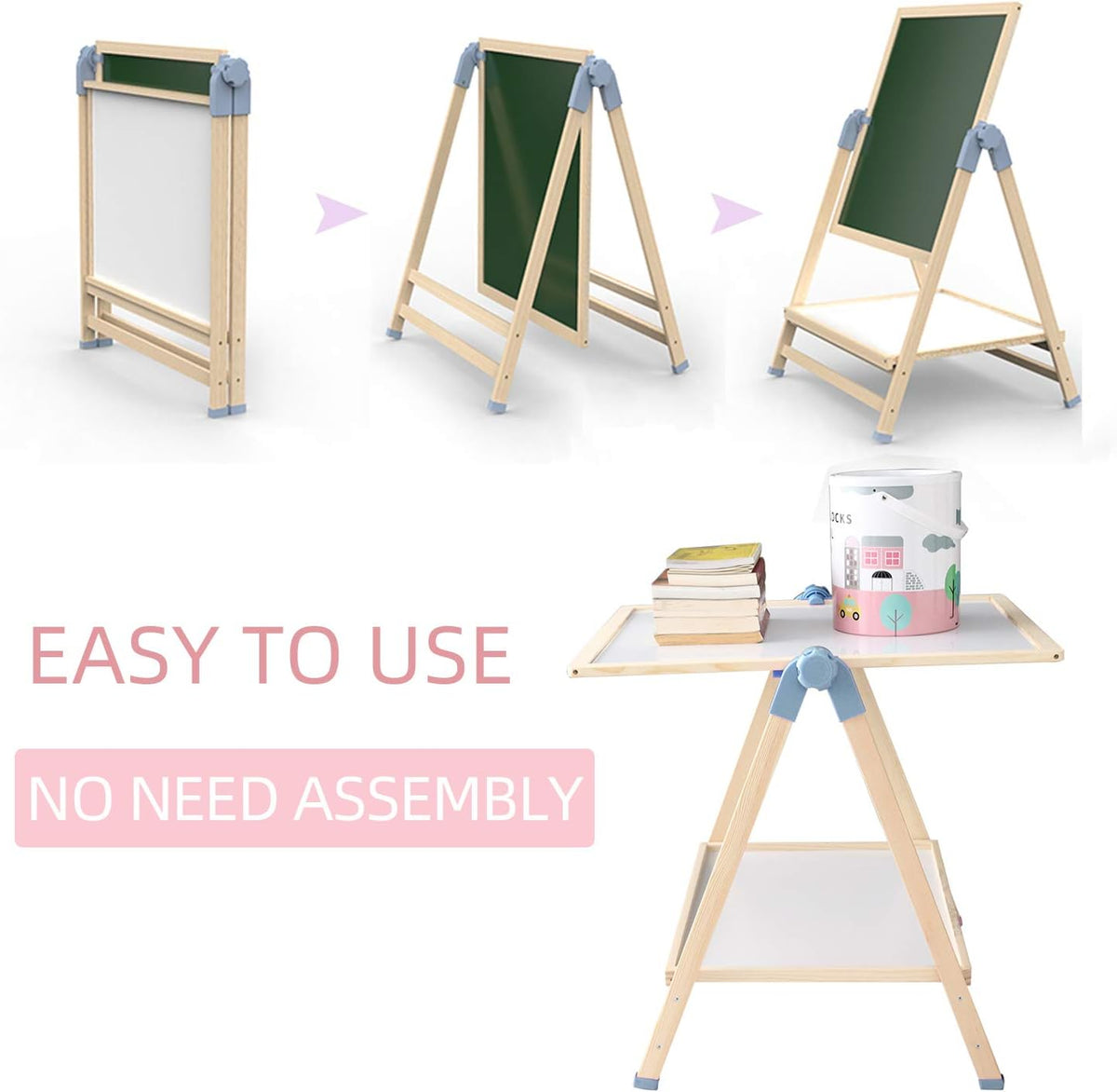 QZMTOY Kids Art Easel, Deluxe Standing Easel Set - image 4