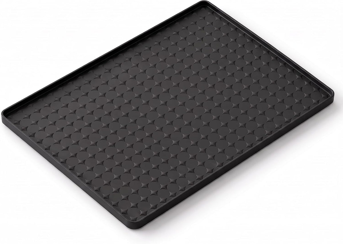 Silicone Pet Food Mat, Extra Large 34x22 Inch - Black / 24"L x 16"W