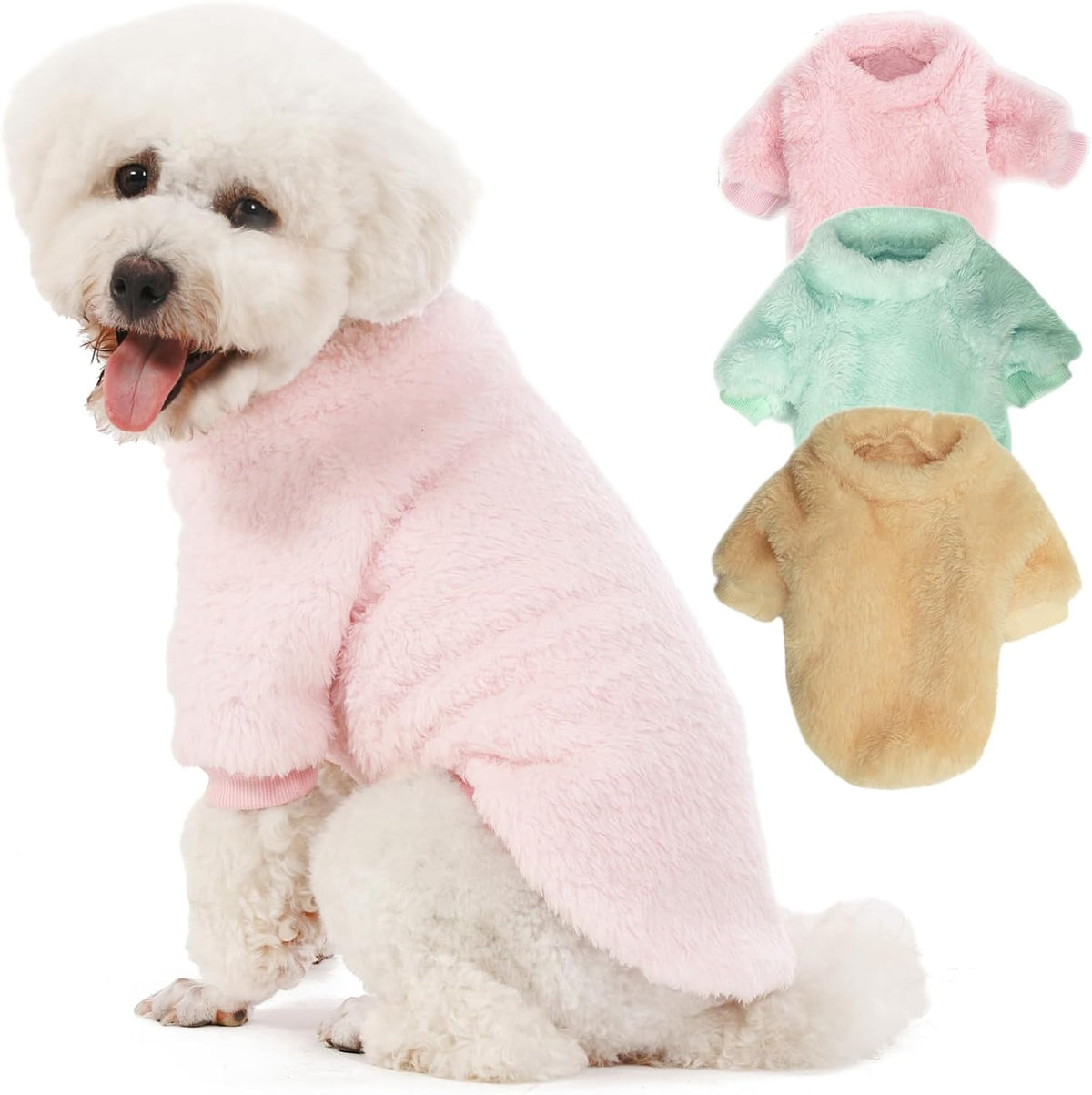 3 Pack Dog Sweaters, Dog Clothes for Small Dogs Girl Boy – Essentials for Dogs - X-Large / Lt Pink+Lt Green+Lt Yellow