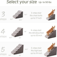 Dog Stairs for Small Dogs 15.7'' H, 3-Step High Density Foam – Essentials for Dogs - Grey / 4 / Standard 4 Step-18.0"H - image 2