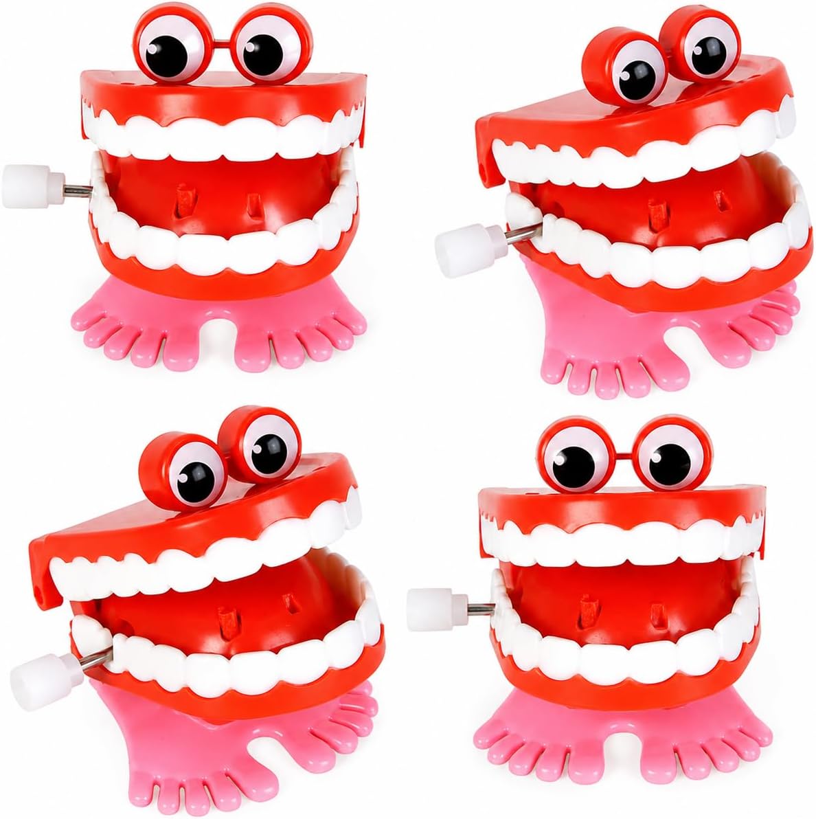 The Dreidel Company 2 pack of 1.75 inch wind up chattering teeth with googly eyes - view 3