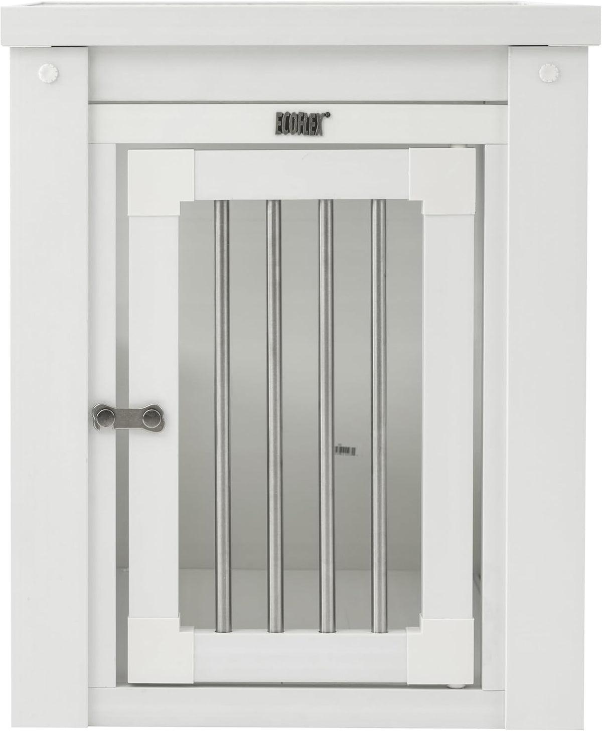 New Age Pet ECOFLEX Large Furniture Style Dog Crate & End Table - Antique White / 23.8"L x 18.2"W x 22.2"H - image 2