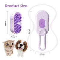 Cat Steam Brush, Rechargeable Pet Steam Grooming Brush with Collapsible Handle, Cat Brushes for Indoor Cats, Cat Water Brush, Detangling and Removing Loose Hair, includes Charging Cable