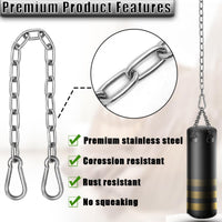 2 Pack Hanging Swing Chain with 4 Carabiners 25in, Swing Chairs - Silver / 25in×2pcs - image 4