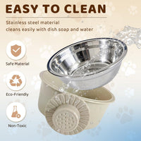 2Pcs Pets Lightweight Stainless Steel Bowl - Gray-Medium - image 4