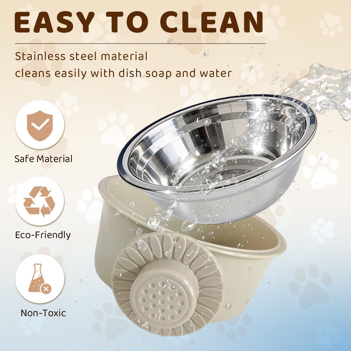 2Pcs Pets Lightweight Stainless Steel Bowl - Gray-Medium - image 4