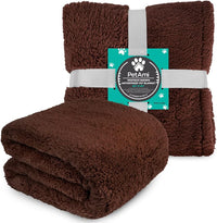 PetAmi Fluffy Sherpa Waterproof Dog Blanket for Small Pet Cat - Brown / Large (40x60) - image 4