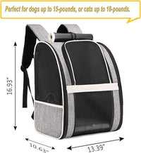 Texsens Pet Carrier Backpack with Window Blind for Small Cats Dogs, Ventilated Design, Safety Straps, Buckle Support, Collapsible, Designed for Travel, Hiking, Winter Outing, Outdoor, Go to Vet