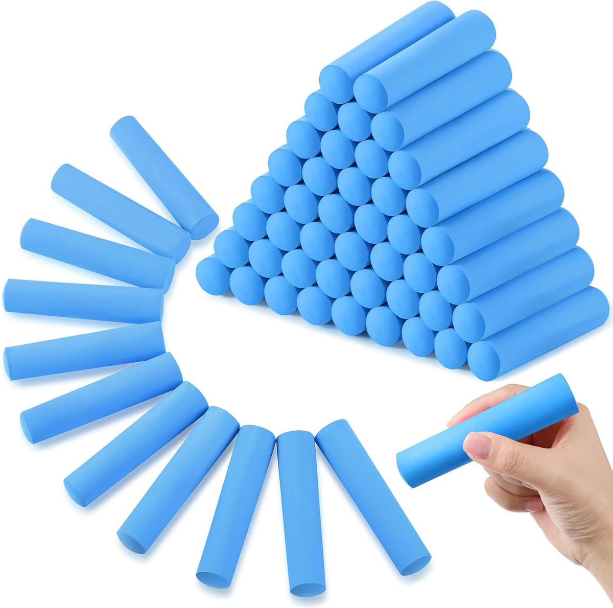 Fulmoon 40 pieces jumbo round white sidewalk chalk for kids - view 5